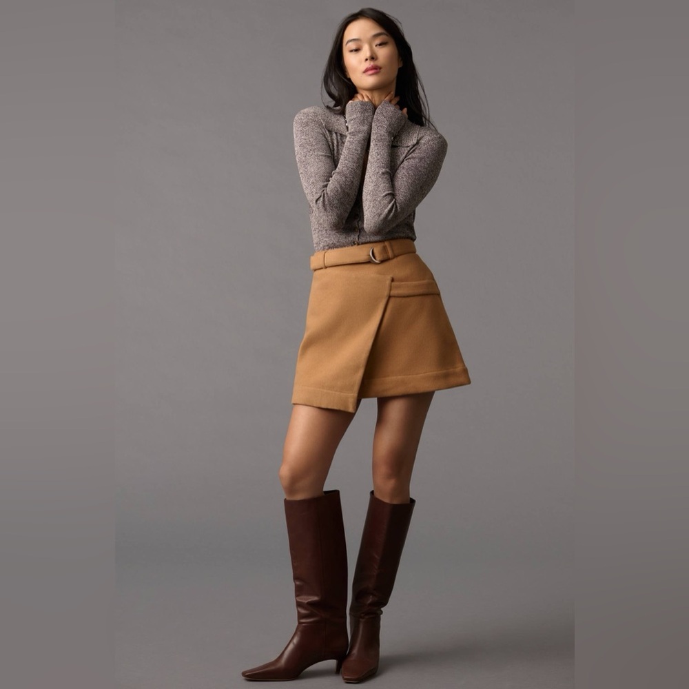 Women’s‎ Tan buckle Maeve Belted Wrap Mini
Skirt - Anthropologie